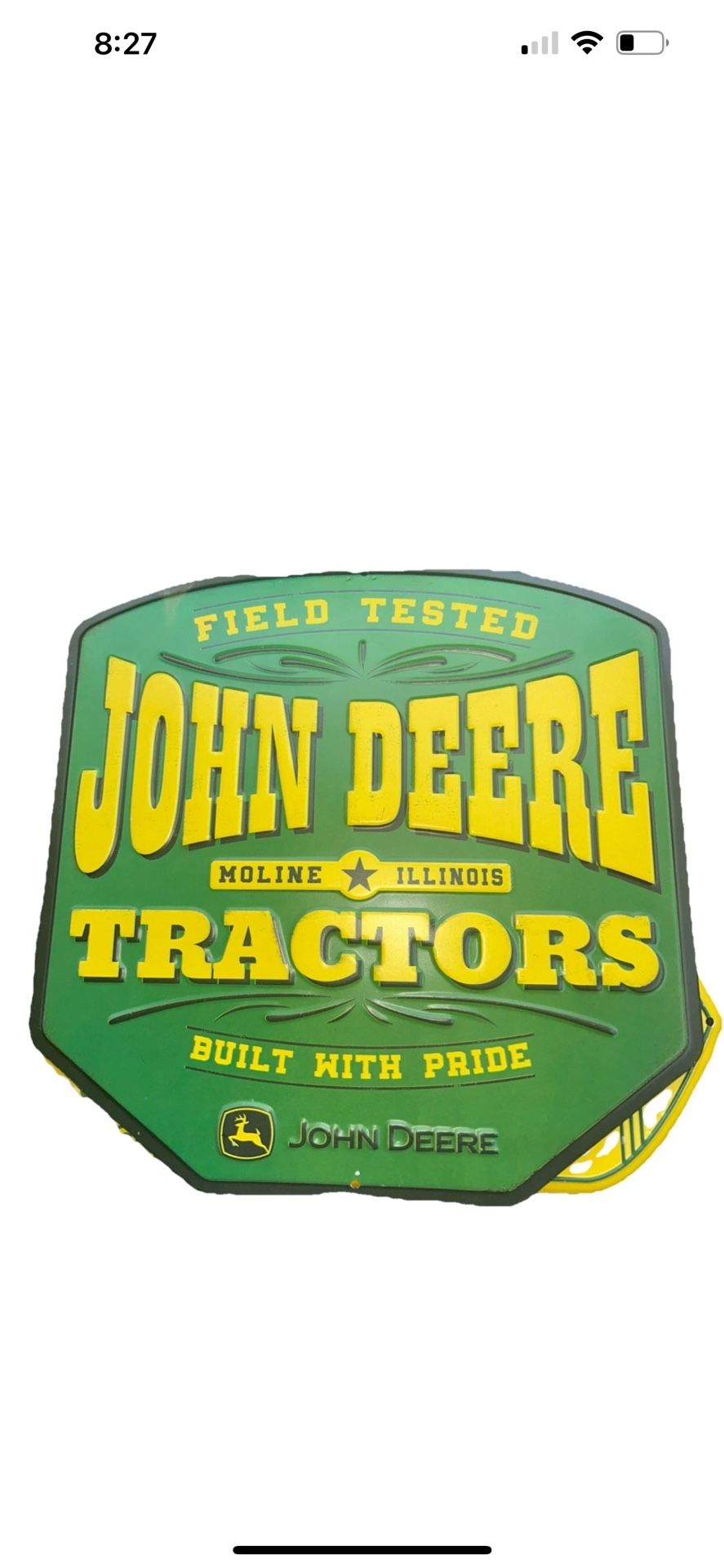 John Deere Tractor Sign Parts Service Equipment Vintage Style Wall Decor Toy