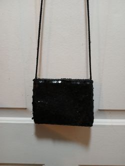 Black sequence evening cross bag