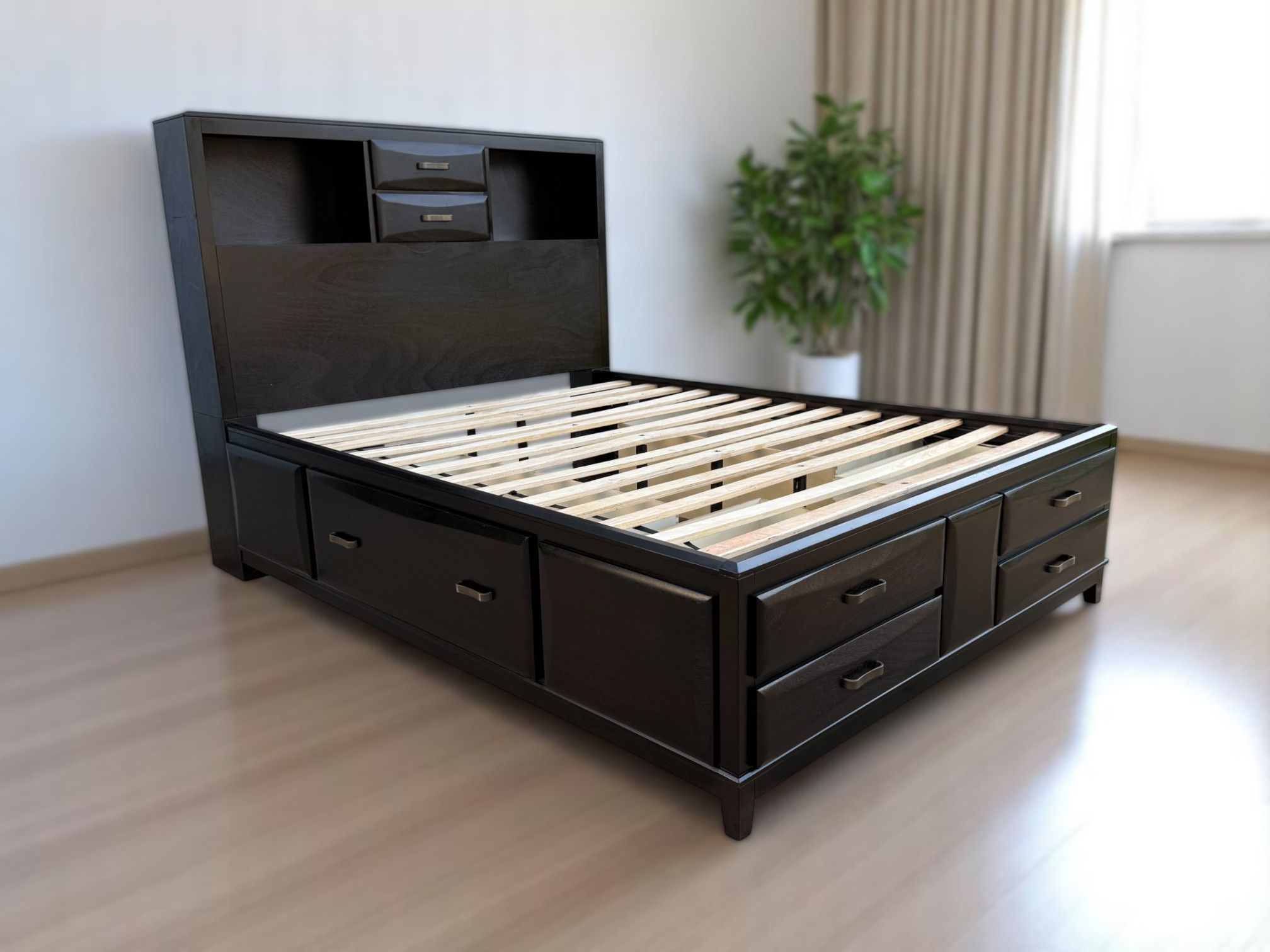 Ashley Furniture Kira Almost Black Queen Storage Platform Bed Frame