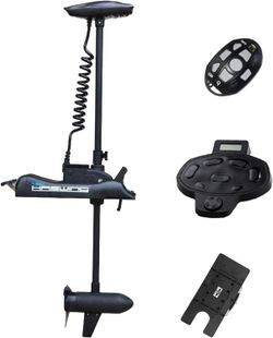 AQUOS HASWING Black 12V55LBS 48inch Bow Mount Trolling Motor with Remote Control