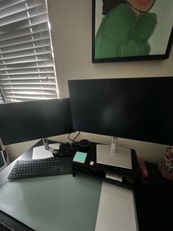 Dual Dell 24” IPS Monitor Setup + Keyboard & Mouse