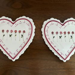 Two Heart Shaped Decorative Plates