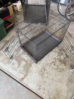 Black Wire Dog Crate with Tray