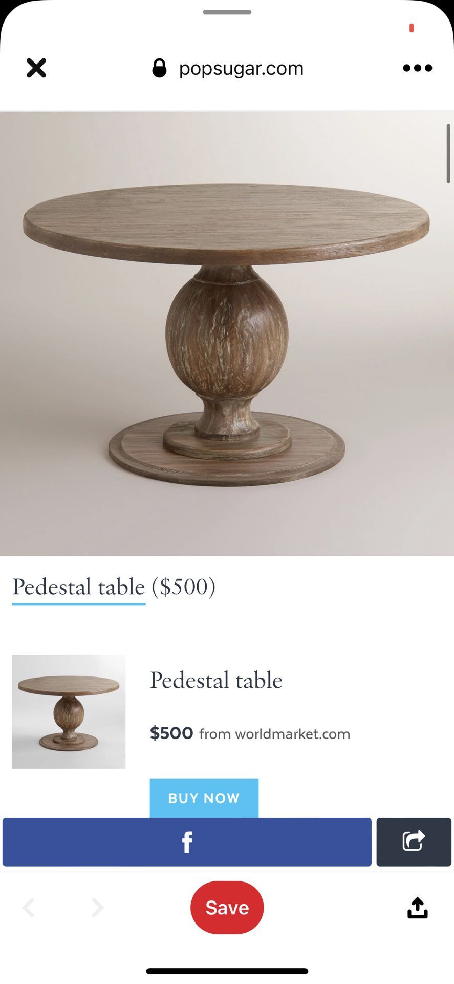 Cost Plus World Market Pedestal Dining Table