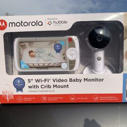 #83 Motorola Hubble 5”WiFi Video Baby Monitor With Crib Mount