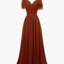 Burnt Orange Bridal Dress