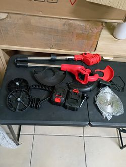 CORDLESS ELECTRIC WEED WACKER AND LAWN EDGER EITH 2 BATTERIES 48V