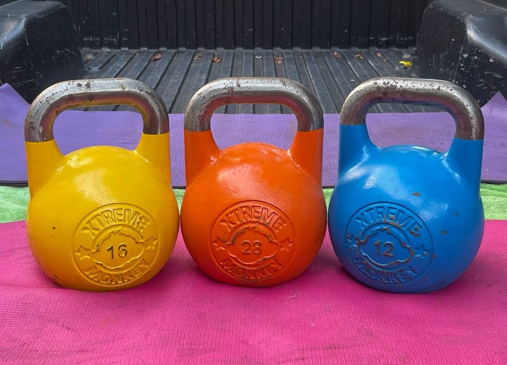 SET OF COMPETITION KETTLEBELLS :  26 lb.  /  35 lb.  /  62 lb. 