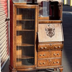 Antique Desk/curio Cabinet 