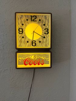 Coors Beer Lighted Wall Clock Sign