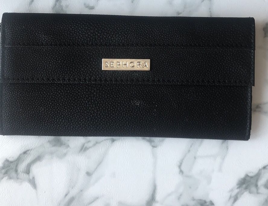 Sephora leather tri-fold makeup brush case