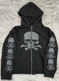 women’s Romwe black skull hoodie EUC - size L / 8-10