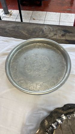 Wilson Specialities Hand Wrought Aluminum Round Serving Tray USA