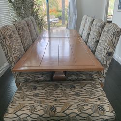 12 Person Dining Room Table With 8 Chairs & 2 Benches
