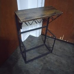 Table 7.5x16". 24"Tall.  Top Compressed Wood.  Frame Metal 