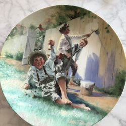 Collector Plate “Whitewashing The fence” 1987 By William Chambers