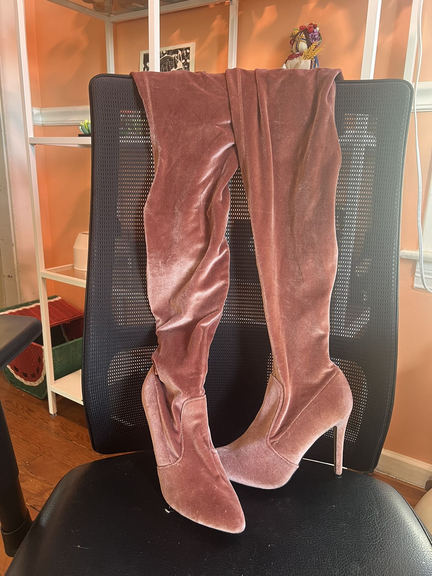 Steve Madden Over The Knee Pink Boots Shoes