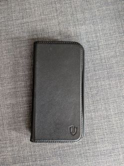 SHIELDON Genuine Leather Wallet Case for iPhone 12/12 Pro 6.1" 2020, Black