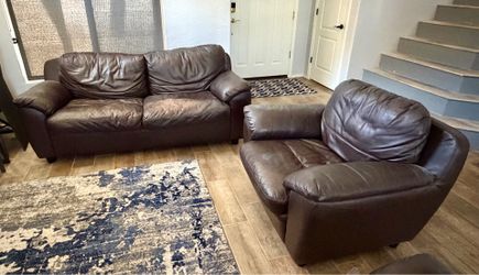 Faux Leather 3 pc Sofa Set (Couch + Loveseat + Chair)