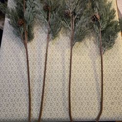 29 Inch Frosted Pine With Cones. 4pk
