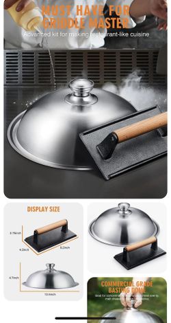 Griddle Accessories for Blackstone, Commercial Grade 12 Inch Heavy Duty round 