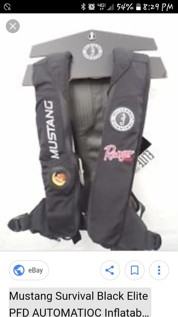 2 Ranger boat mustang survival auto inflate life vest for