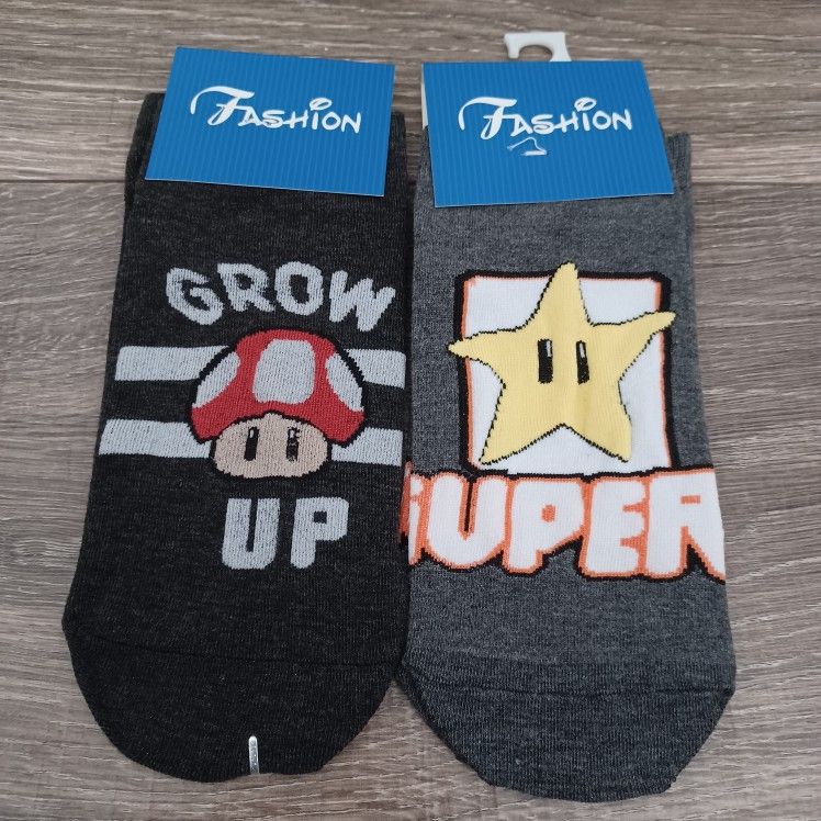 Nintendo Super Mario Toad and Star Crew Socks 