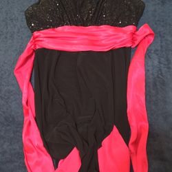 black dress with pink ribbon