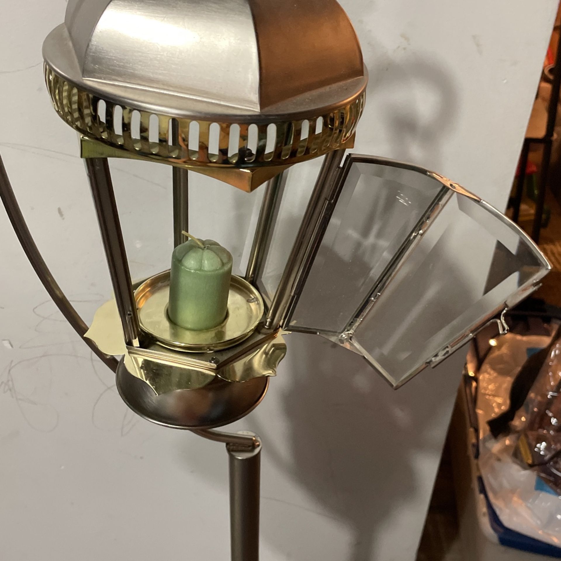 Traditional Tall Metal Lantern With Candles (obo)