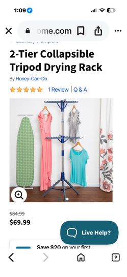 2 TIER COLLAPSIBLE AND DETACHABLE DRYING TRIPOD