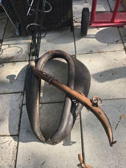 As Is Vintage Leather Horse Collar w/ Hames