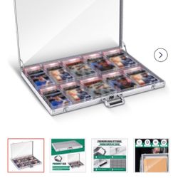 Memorywuu Trade Show Display Case Table Top Portable Aluminum Sports Card Display Case Frame
