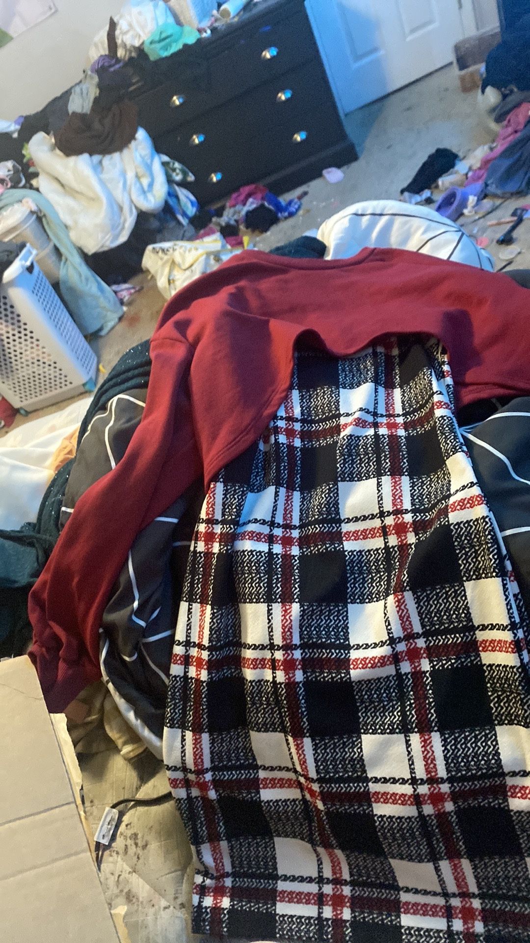 plaid family gathering dress with cover up size small