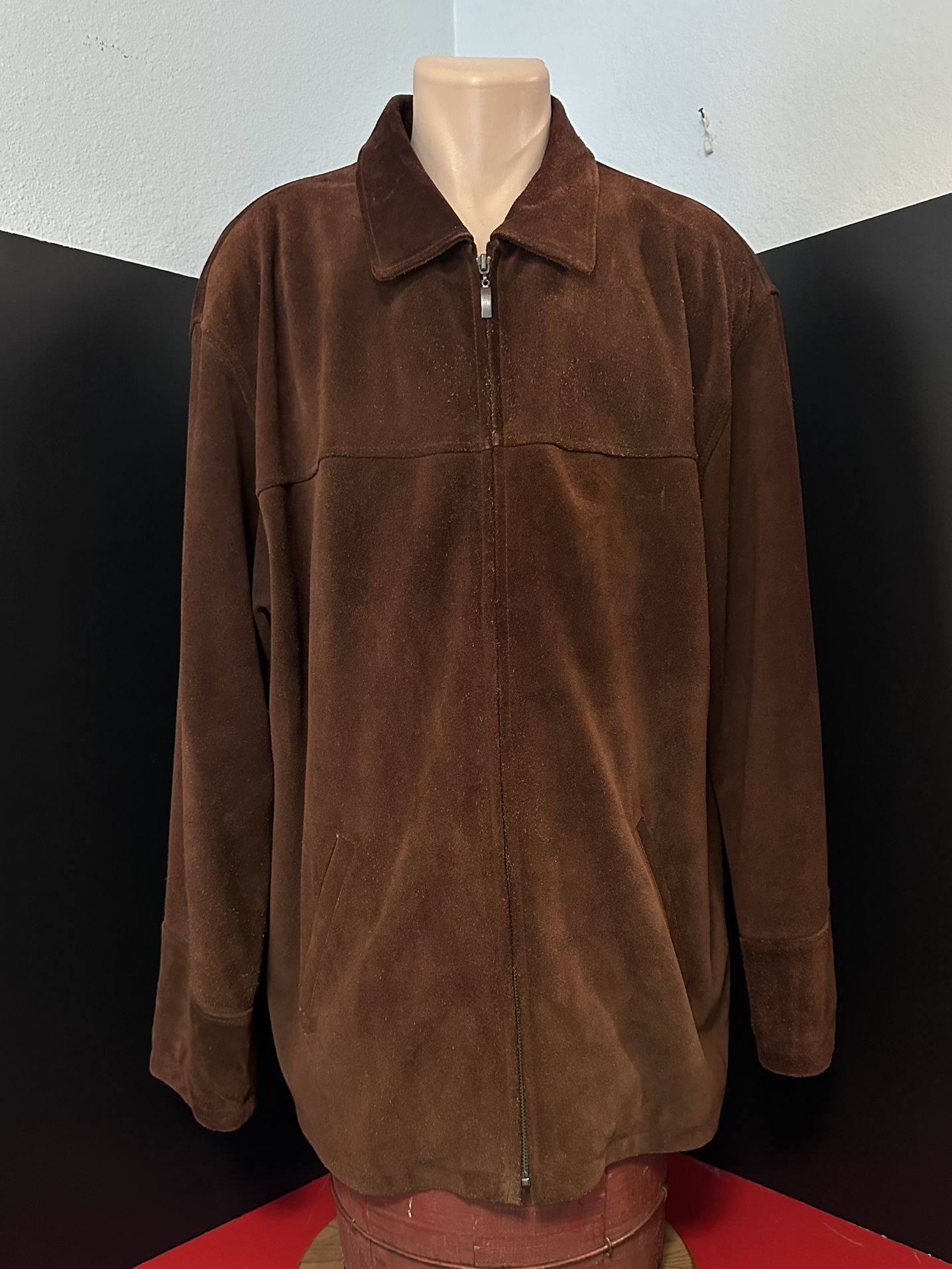VTG VERSACE Mens Suede Mid-Length Jacket Br Xl-Xxl