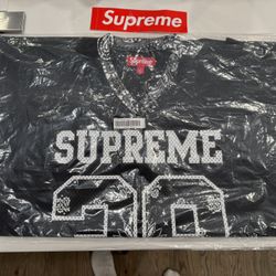 Supreme Bandana Football Jersey Black Size Large SS25 ~ NEW, SEALED