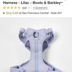 Reflective + Comfort Adjustable Dog Harness - Lilac - Boots & Barkley ( M)