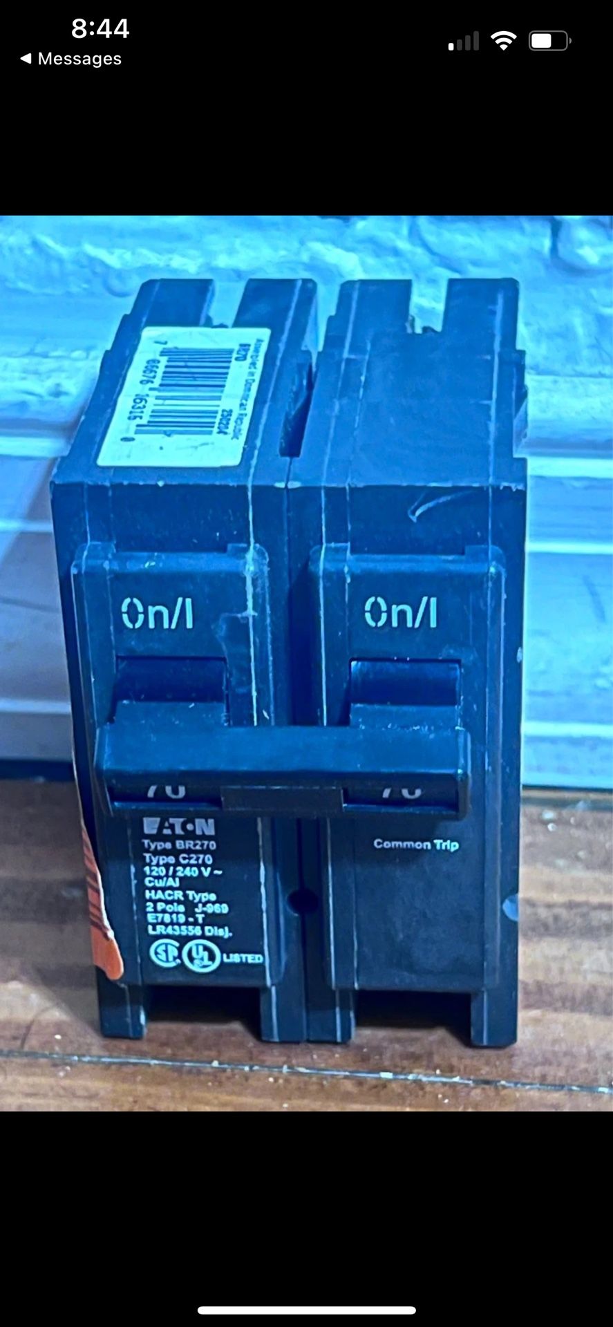 Eaton BR 70 Amp 120/240 Volts 2-Pole Circuit Breaker BR270