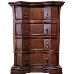 Antique 17th Century Italian Comodino Ferrarese Walnut & Inlaid Dresser Chest
