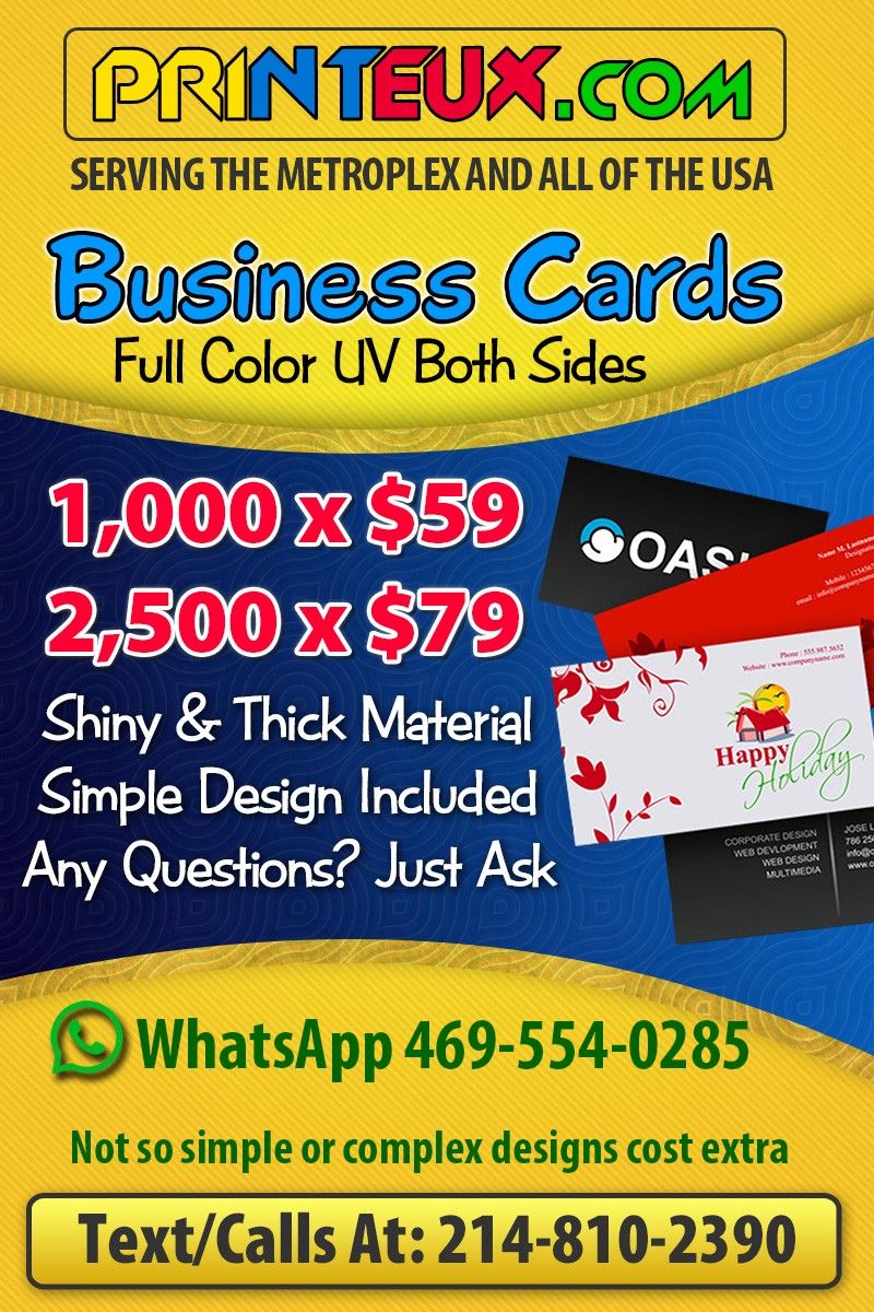 1,000 Business Cards For $59