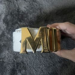 selling white mcm belt white Color 