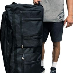 Gothamite 46-inch Rolling Duffle Bag with Wheels, Luggage Bag, Hockey Bag, XL Duffle Bag With Rollers, Heavy Duty Oversized Storage Bag