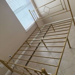 Gold Queen Metal Bed Frame