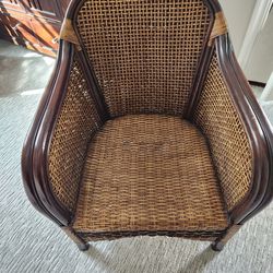 Hardwood Rattan Wicker Accent Chair