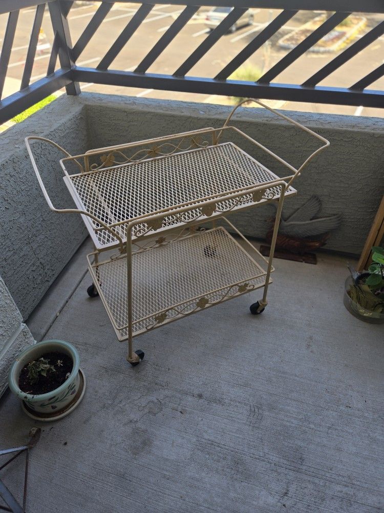 Mcm Flower/ Beverage Cart,  Metal Construction, Wheels 