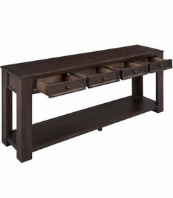 NEW 63" Solid Wood Console Table Sofa Table with Storage Drawers and Bottom Shelf, Farmhouse Entryway Table