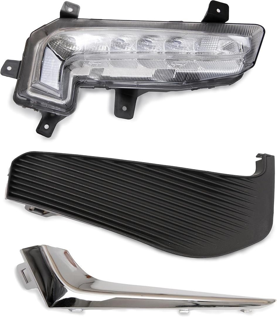 BXZ Daytime Running Drivering Passenger Right RH Fog Light W/Bumper Insert Outer Grill Grille For Chevy Malibu 2016 2017 2018