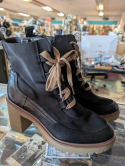 Universal Thread Glenda Leather Boots Women's 9 Ankle Block Heel Fall Casual