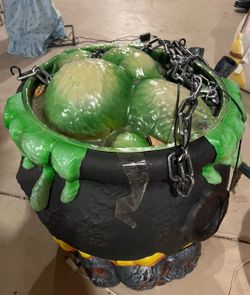 Halloween Witch Cauldron Prop with Chains