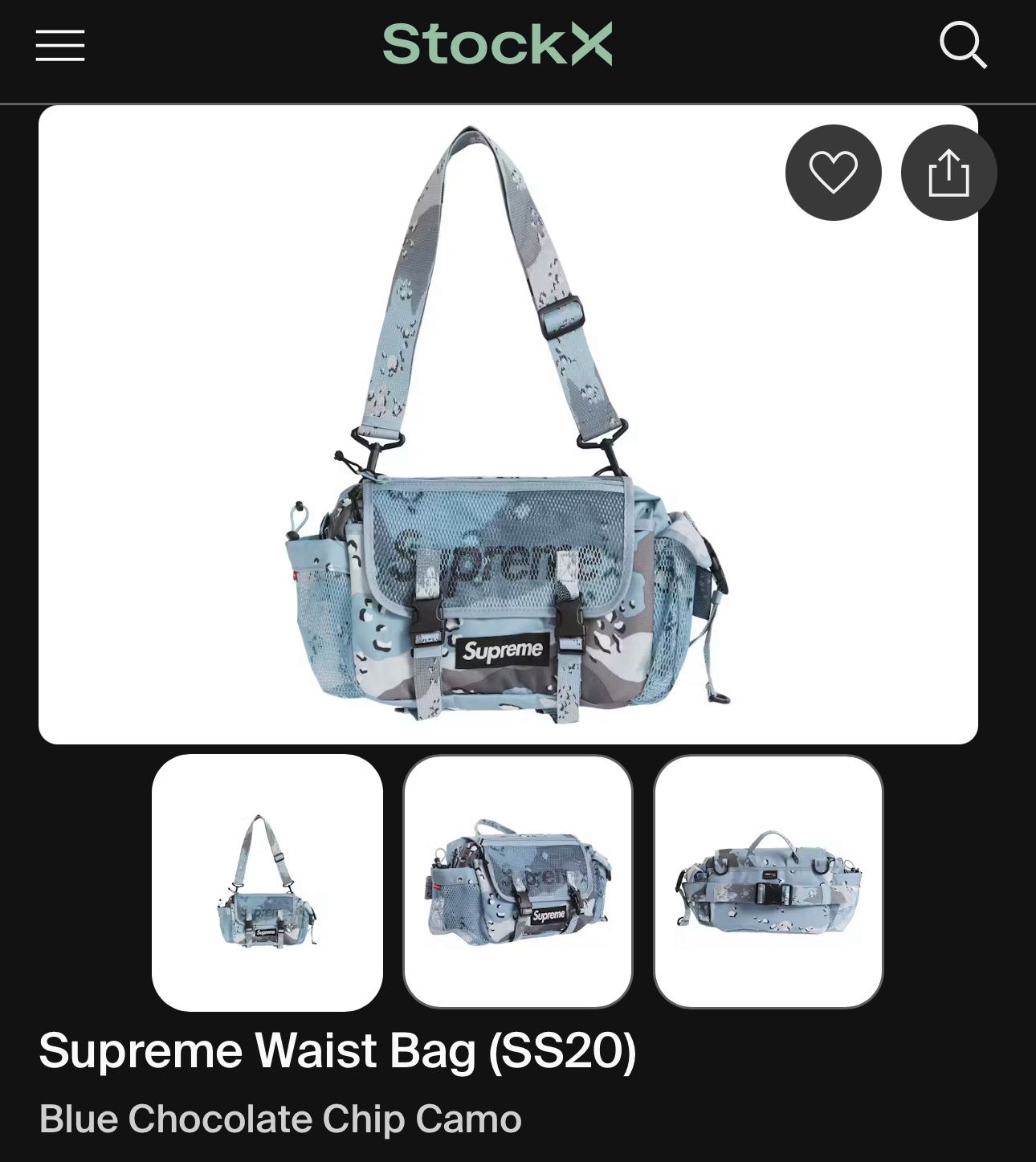 Supreme Ss20 Blue Camouflage Bag