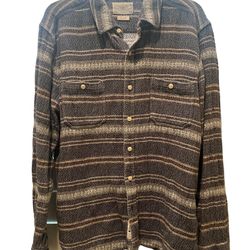 Men’s Lucky Brand Heavyweight Plaid Button Down Size Large 